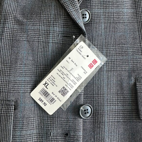 NWT Uniqlo Gray Tailored Blazer (Size: XL) - Picture 3 of 4
